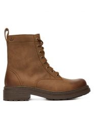 Clarks Trzewiki Orinoco3 Style 26182898 Brązowy. Brązowe botki damskie Clarks, ze skóry, bez obcasa, na płaskiej podeszwie, bez zapięcia. Za 609.99 zł.
