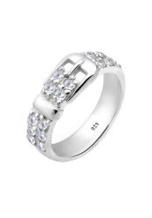 Elli Zabawny motyw paska z kryształami cyrkonii w srebrze próby 925 Sterling Silver Pierścionki 1 ct Damski. Szare pierścionki damskie Elli, z cyrkonią, srebrne. Za 233.99 zł.