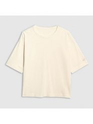 4F Koszulka w kolorze kremowym rozmiar: XXL. Brązowe bluzki damskie 4F, xxl, bez wzorów, z bawełny, bez kołnierzyka, bez ramiączek. Za 52.30 zł.