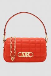 MICHAEL KORS Karolowa torebka MD Conv. Czerwone torebki wieczorowe damskie Michael Kors, bez wzorów, ze skóry, bez dodatków. W wyprzedaży za 859.99 zł.