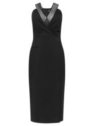 BOSS Sukienka koktajlowa Daliyah 50548103 Czarny Slim Fit. Czarne sukienki damskie Boss, bez wzorów, z syntetyku, wizytowe, bez ramiączek. Za 1,769.00 zł.