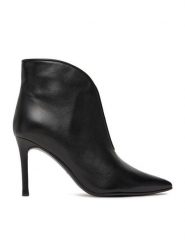 Eva Minge Botki EO-DREW-GLC9343-4.5-880-4 Czarny. Czarne botki damskie Eva Minge, ze skóry, bez obcasa, na szpilce, bez zapięcia. Za 449.99 zł.