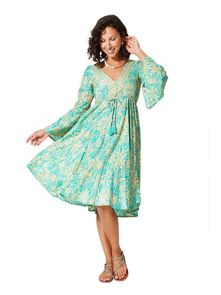 Ipanima Sukienka w kolorze turkusowym rozmiar: 38/40. Niebieskie sukienki damskie Ipanima, bez wzorów, klasyczne, bez ramiączek. Za 87.81 zł.