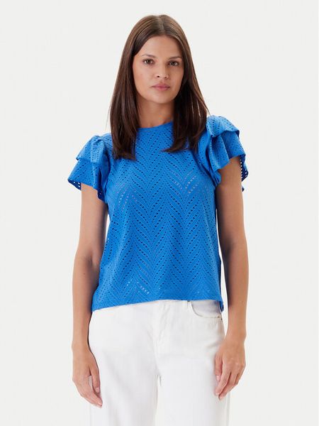 JDY Bluzka Carla 15351452 Niebieski Regular Fit. Niebieskie bluzki damskie JDY, s, bez wzorów, z syntetyku, bez kołnierzyka, bez ramiączek. Za 59.99 zł.