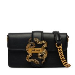 Torebka Just Cavalli. Czarne torebki wieczorowe damskie Just Cavalli, bez wzorów, bez dodatków. Za 614.99 zł.