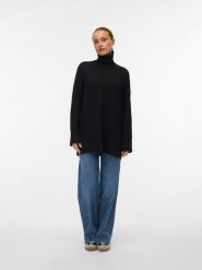 Vero Moda Sweter w kolorze czarnym rozmiar: L. Czarne golfy damskie Vero Moda, l, bez wzorów, z materiału, bez ramiączek. Za 86.99 zł.