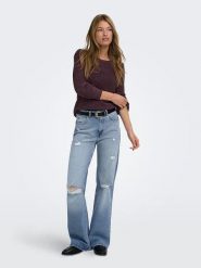 ONLY Sweter w kolorze fioletowym rozmiar: S. Różowe swetry klasyczne damskie Only, s, bez kołnierzyka. Za 98.95 zł.