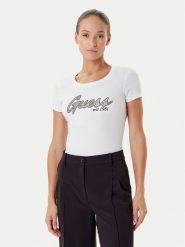 Guess T-Shirt W5YI16 J1314 Biały Regular Fit. Białe t-shirty damskie Guess, l, z aplikacjami, z bawełny, bez kołnierzyka. Za 169.99 zł.