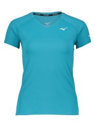 Mizuno Koszulka funkcyjna "Alpha Sun Protect" w kolorze turkusowym rozmiar: M. Niebieskie koszulki damskie Mizuno, m, bez wzorów, bez kołnierzyka, bez ramiączek. Za 101.23 zł.