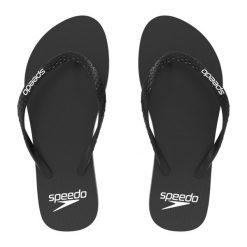 Klapki basenowe antypoślizgowe damskie Speedo Flip Flop. Niebieskie klapki damskie Speedo, bez wzorów, bez obcasa, bez zapięcia. Za 79.99 zł.