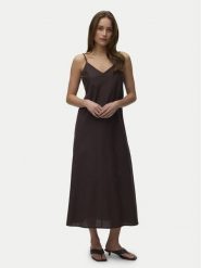 Vero Moda Sukienka letnia Selma 10345674 Brązowy ciemny Regular Fit. Brązowe sukienki damskie Vero Moda, bez wzorów, z bawełny, bez ramiączek. Za 199.99 zł.