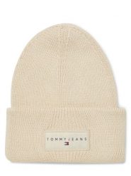 Tommy Jeans czapka z dzianiny Kobiety Bawełna beżowy, ONE SIZE. Brązowe czapki damskie Tommy Jeans, z aplikacjami, z bawełny. Za 129.95 zł.
