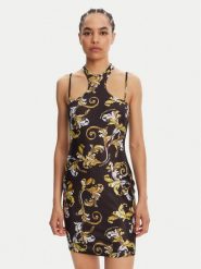 Versace Jeans Couture Sukienka koktajlowa 78HAO914 Czarny Slim Fit. Czarne sukienki damskie Versace Jeans Couture, bez wzorów, z jeansu, wizytowe, bez ramiączek. Za 839.99 zł.