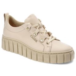 Beżowe Półbuty Carinii Stylowe Buty Na Platformie. Brązowe półbuty damskie Carinii, bez wzorów, ze skóry, bez obcasa, na obcasie, bez zapięcia. Za 385.00 zł.
