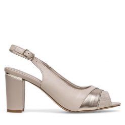 Sandały Lasocki. Brązowe sandały damskie Lasocki, bez wzorów, bez obcasa, na słupku, bez zapięcia. Za 199.99 zł.