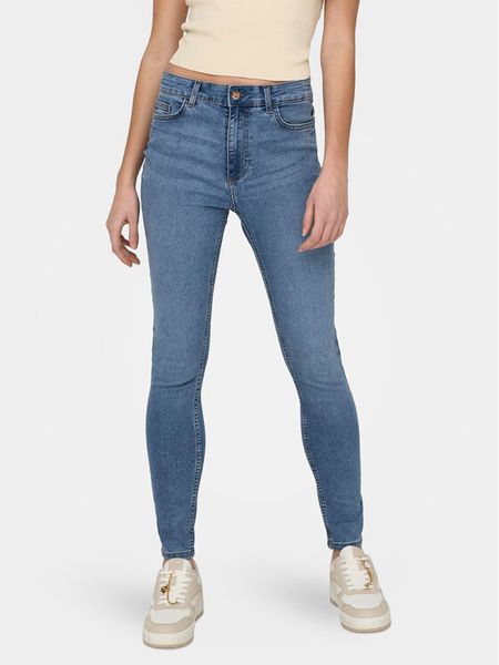 JDY Jeansy Moon 15322258 Niebieski Skinny Fit. Niebieskie jeansy damskie JDY, bez wzorów, z bawełny. Za 69.99 zł.