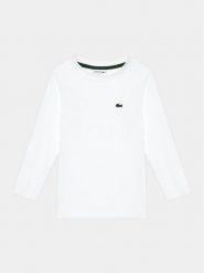 Lacoste Bluzka TJ1123 Biały Regular Fit. Białe t-shirty i koszulki chłopięce Lacoste, bez wzorów, z bawełny, bez kołnierzyka, bez ramiączek. Za 139.99 zł.