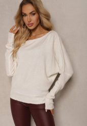 Jasnobeżowy Sweter z Lnem Oversize z Dekoltem w Łódkę Sassista. Brązowe swetry klasyczne damskie Renee, m, z jeansu, bez kołnierzyka. Za 119.99 zł.