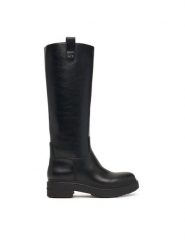 Armani Exchange Kozaki XW003089 AF17451 UC001 Czarny. Czarne kozaki damskie Armani Exchange, ze skóry, bez obcasa, na płaskiej podeszwie, bez zapięcia. Za 1,169.00 zł.