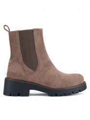 Clara Barson Botki CEO-WS6381-01 Beżowy. Brązowe botki damskie Clara Barson, z materiału, bez obcasa, na płaskiej podeszwie, bez zapięcia. Za 149.99 zł.