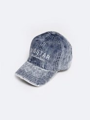Czapka unisex z daszkiem jeansowa z efektem postarzania niebieska Densi 400. Niebieskie czapki z daszkiem damskie Big Star, bez wzorów, z denimu. W wyprzedaży za 79.99 zł.