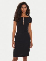 Guess Sukienka codzienna W4YK13 KAQL2 Czarny Regular Fit. Czarne sukienki damskie Guess, z aplikacjami, bez ramiączek. Za 239.99 zł.