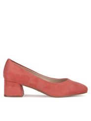 Clara Barson Czółenka LH2001-1 Czerwony. Czerwone czółenka damskie Clara Barson, bez wzorów, z materiału, bez obcasa. Za 79.99 zł.