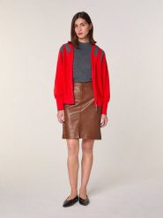 Rodier Wełniany kardigan w kolorze czerwonym rozmiar: M. Czerwone kardigany damskie Rodier, m, bez wzorów, z wełny. Za 295.99 zł.