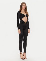 Elisabetta Franchi Kombinezon TU-043-51E2-V500 Czarny Slim Fit. Czarne sukienki damskie Elisabetta Franchi, bez wzorów, z syntetyku, bez ramiączek. Za 2,149.00 zł.