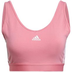 Stanik sportowy damski adidas Essentials 3-Stripes. Czerwone biustonosze sportowe damskie Adidas, bez wzorów. Za 69.00 zł.