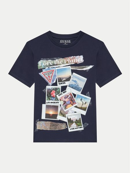 Guess T-Shirt L4YI44 K8HM4 Granatowy Oversize. Niebieskie t-shirty i koszulki chłopięce Guess, z aplikacjami, z bawełny, bez kołnierzyka, bez ramiączek. Za 69.99 zł.