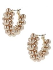 Otazu Pozłacane kolczyki-kreole z perłami rozmiar: onesize. Brązowe kolczyki damskie Otazu, z perłą, pozłacane. Za 100.99 zł.