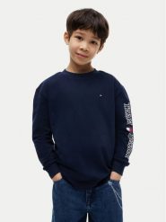 Tommy Hilfiger Bluzka Graphic KB0KB10512 Granatowy Regular Fit. Niebieskie t-shirty i koszulki chłopięce Tommy Hilfiger, bez wzorów, z bawełny, bez kołnierzyka, bez ramiączek. Za 169.99 zł.