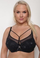 Czarny Biustonosz Typu Full Cup z Koronką i Regulowanymi Ramiączkami Nestakate. Czarne biustonosze Born2be, bez wzorów, z koronki. Za 39.99 zł.