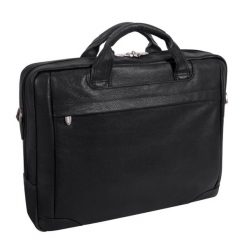 Torba skórzana unisex McKlein Bronzeville aktówka na laptopa 15 A4 czarna. Czarne aktówki damskie bez wzorów, ze skóry. Za 759.00 zł.