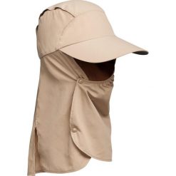 Czapka trekkingowa z daszkiem DESERT 900 anty-UV. Brązowe czapki z daszkiem damskie FORCLAZ, bez wzorów, z materiału. W wyprzedaży za 39.99 zł.