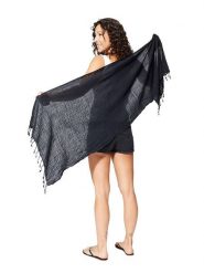 Aller Simplement Szal w kolorze granatowym - 180 x 50 cm rozmiar: 180x50 cm. Niebieskie szaliki damskie Aller Simplement, bez wzorów, z bawełny. Za 17.99 zł.