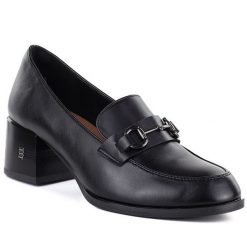 Skórzane półbuty damskie lordsy na obcasie czarne Vinceza 18116. Czarne półbuty damskie VINCEZA, bez wzorów, ze skóry, bez obcasa, na obcasie, bez zapięcia. Za 199.99 zł.