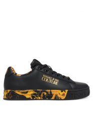 Versace Jeans Couture Sneakersy 79VA3SKL Czarny. Czarne obuwie sportowe damskie Versace Jeans Couture, z jeansu, bez zapięcia. Za 769.99 zł.