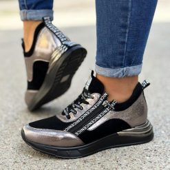 Czarne sneakersy półbuty damskie Vinceza 10646. Czarne obuwie sportowe damskie VINCEZA, ze skóry, bez zapięcia. Za 129.00 zł.