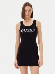 Guess Sukienka codzienna V5GK06 K8RT2 Czarny Slim Fit. Czarne sukienki damskie Guess, z aplikacjami, z wiskozy, bez ramiączek. Za 169.99 zł.