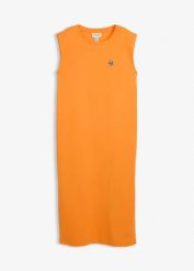 Sukienka T-shirtowa z czystej bawełny organicznej. Brązowe sukienki damskie bonprix, bez wzorów, z bawełny, bez ramiączek. Za 64.99 zł.