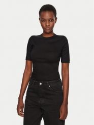 IVY OAK T-Shirt Kristin IO1100X2351 Czarny Slim Fit. Czarne t-shirty damskie IVY & OAK, l, bez wzorów, z bawełny, bez kołnierzyka. Za 159.99 zł.