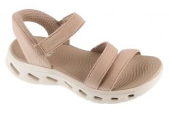 Sandały damskie, Slip-Ins: GO Walk Glide-Step 2.0 Sandal - Ella. Brązowe sandały damskie Skechers, bez wzorów, z materiału, bez obcasa, bez zapięcia. Za 379.99 zł.