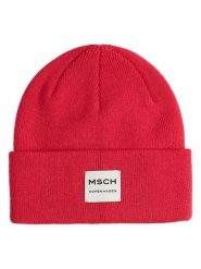 MOSS COPENHAGEN Czapka beanie "Mojo" w kolorze czerwonym rozmiar: onesize. Czerwone czapki damskie Moss Copenhagen, bez wzorów, ze skóry. Za 96.60 zł.