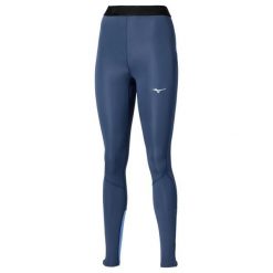 Damskie legginsy Mizuno Core Impulse. Niebieskie legginsy sportowe damskie Mizuno, s, bez wzorów, z materiału, do biegania. Za 261.25 zł.