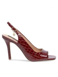 Nine West Sandały FF-1065 Czerwony. Czerwone sandały damskie Nine West, bez wzorów, z syntetyku, bez obcasa, na szpilce, bez zapięcia. Za 239.99 zł.