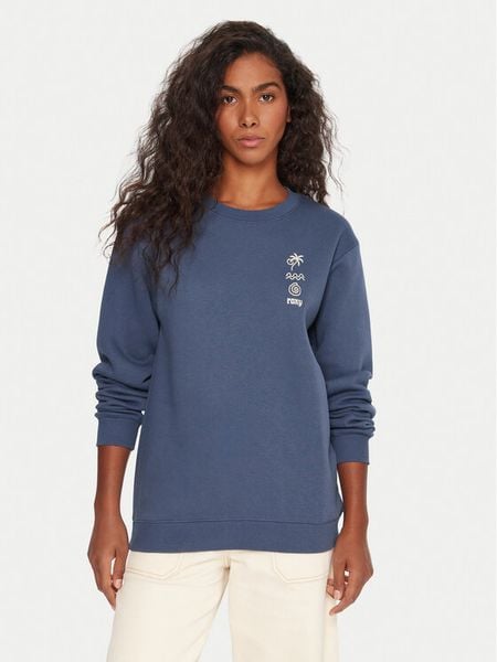 Roxy Bluza Surf Stoked ERJFT05018 Niebieski Regular Fit. Niebieskie bluzy damskie Roxy, m, bez wzorów, z bawełny, bez kaptura. Za 209.99 zł.