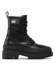 Tommy Jeans Botki Tjw Foxing Lace Up EN0EN02217 Czarny. Czarne botki damskie Tommy Jeans, z jeansu, bez obcasa, na płaskiej podeszwie, bez zapięcia. Za 719.99 zł.