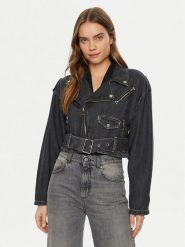 Guess Kurtka jeansowa W5RN58 D5LF1 Granatowy Regular Fit. Niebieskie kurtki damskie Guess, l, z aplikacjami, z bawełny, bez kaptura. Za 489.99 zł.